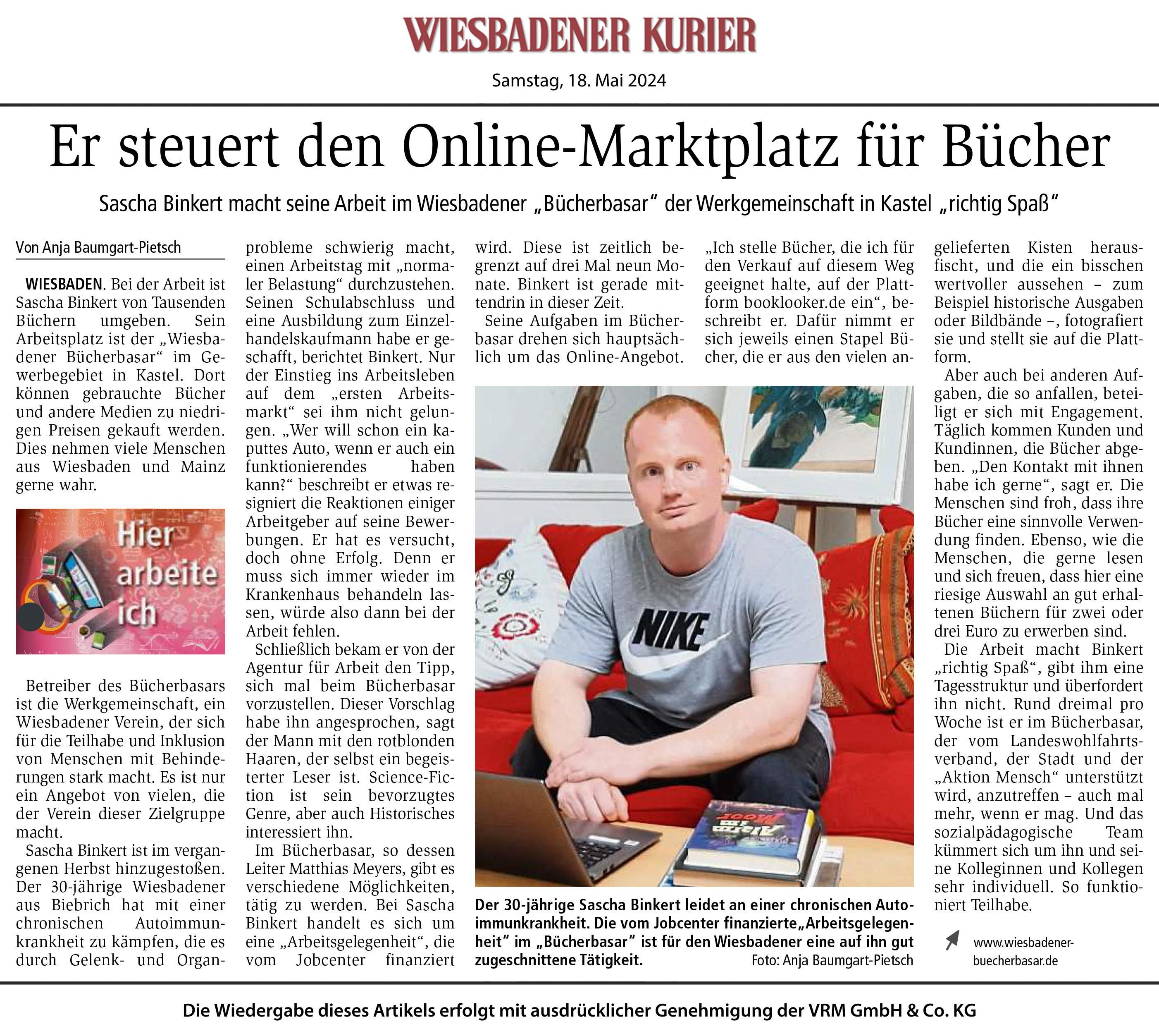 werkgemeinschaft_Aktuelles_Bücherbasar_Arbeitsgelegenheit_Artikel:Hier arbeite ich