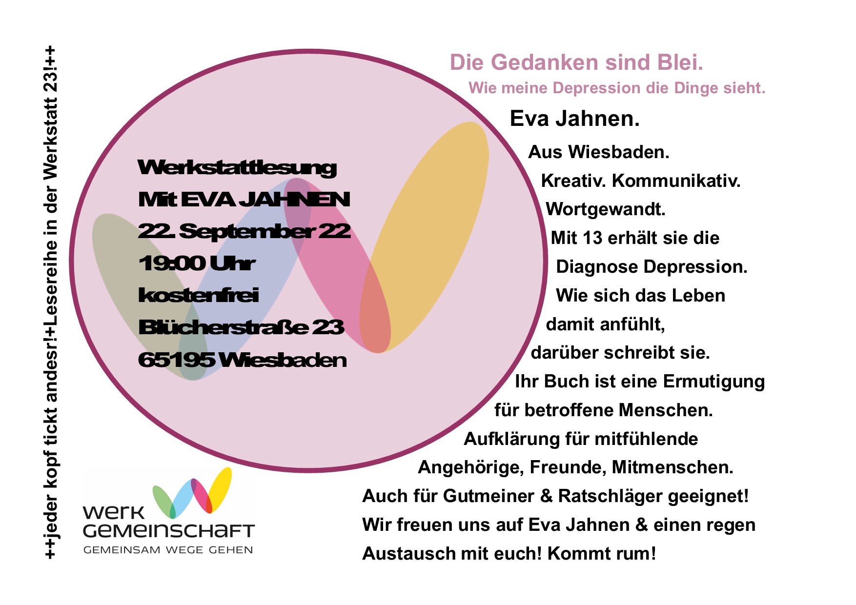 werkgemeinschaft-aktuelles- Werkstattlesung mit Eva Jahnen - Flyer